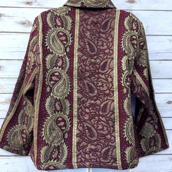 Red and Gold Art To Wear BOHO Jacket by Tantrums - Picture 4 of 8